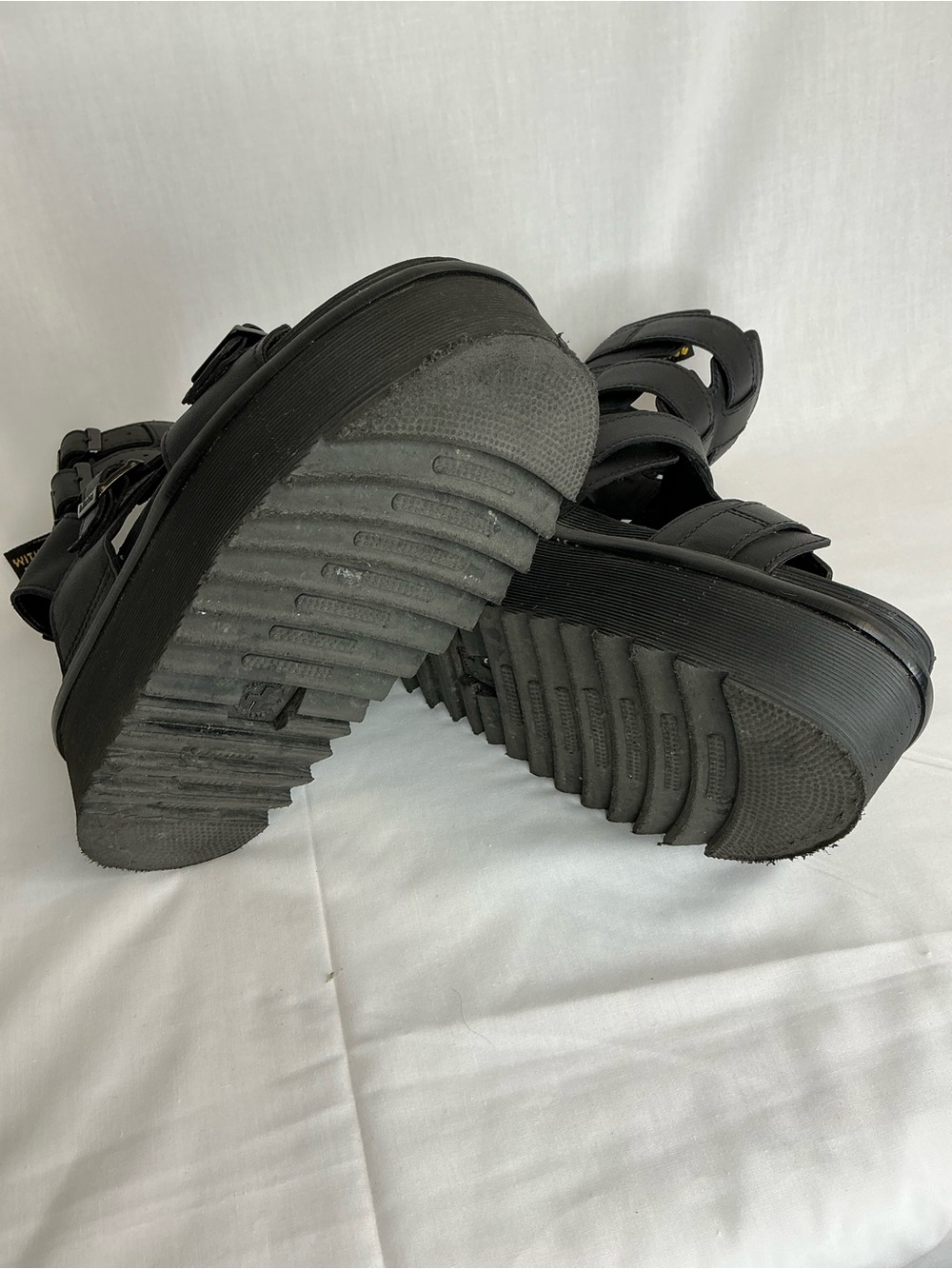 2110 - Dr. Martens Black Leather Platform Strappy Sandals - Picture 7 of 7